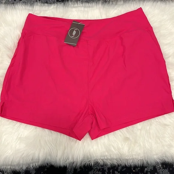 Viodia Women's 3" High Waisted Swim Shorts with Zipper Pocket Quick Dry XXXL - Picture 8 of 10